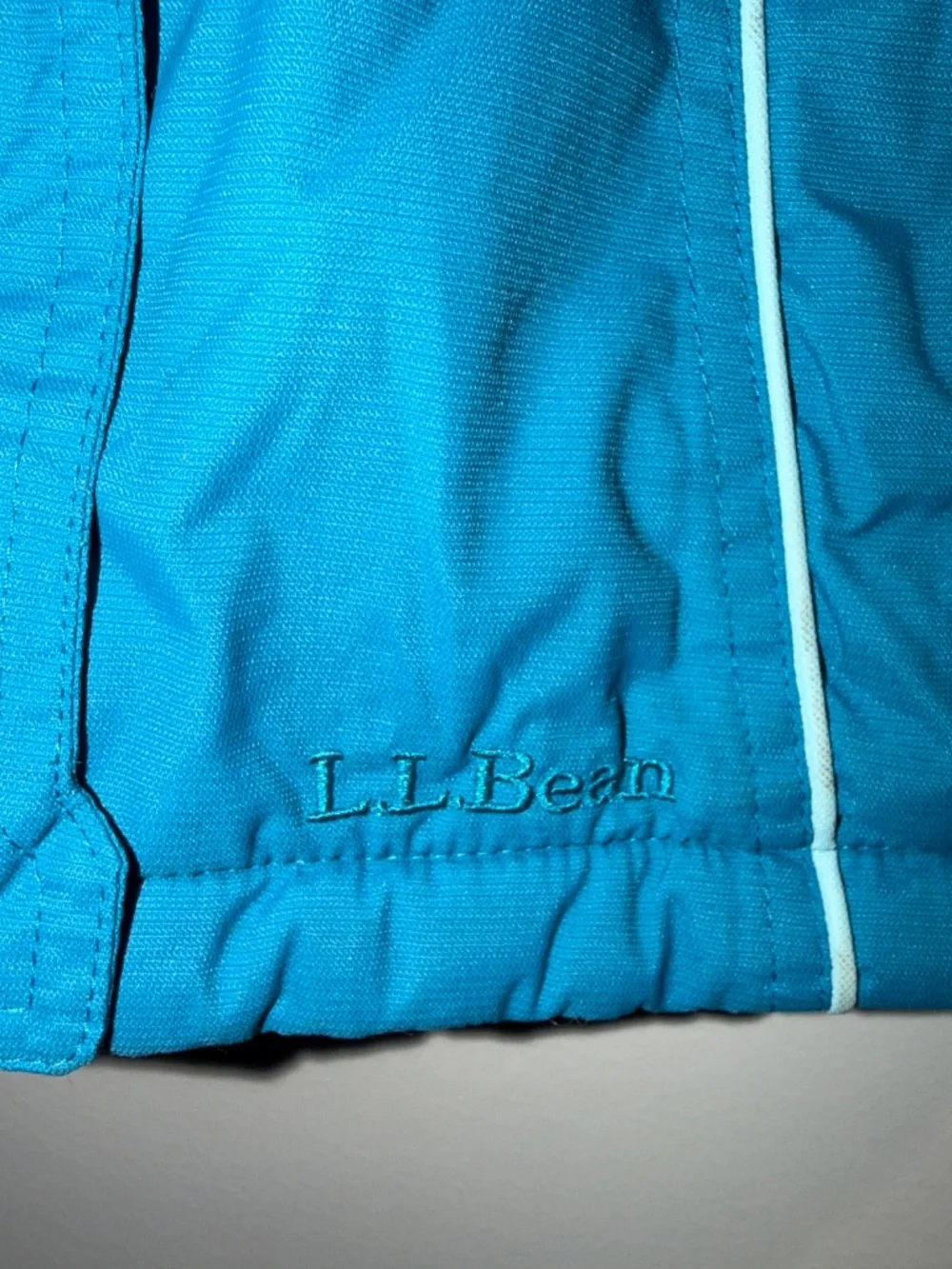 L.L. Bean Girls Small Sz 8 Teal Winter Jacket Nylon Waterproof Hood Thinsulate
